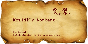 Kotlár Norbert névjegykártya