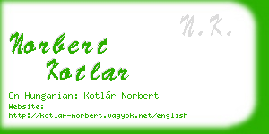 norbert kotlar business card