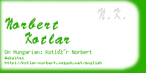 norbert kotlar business card